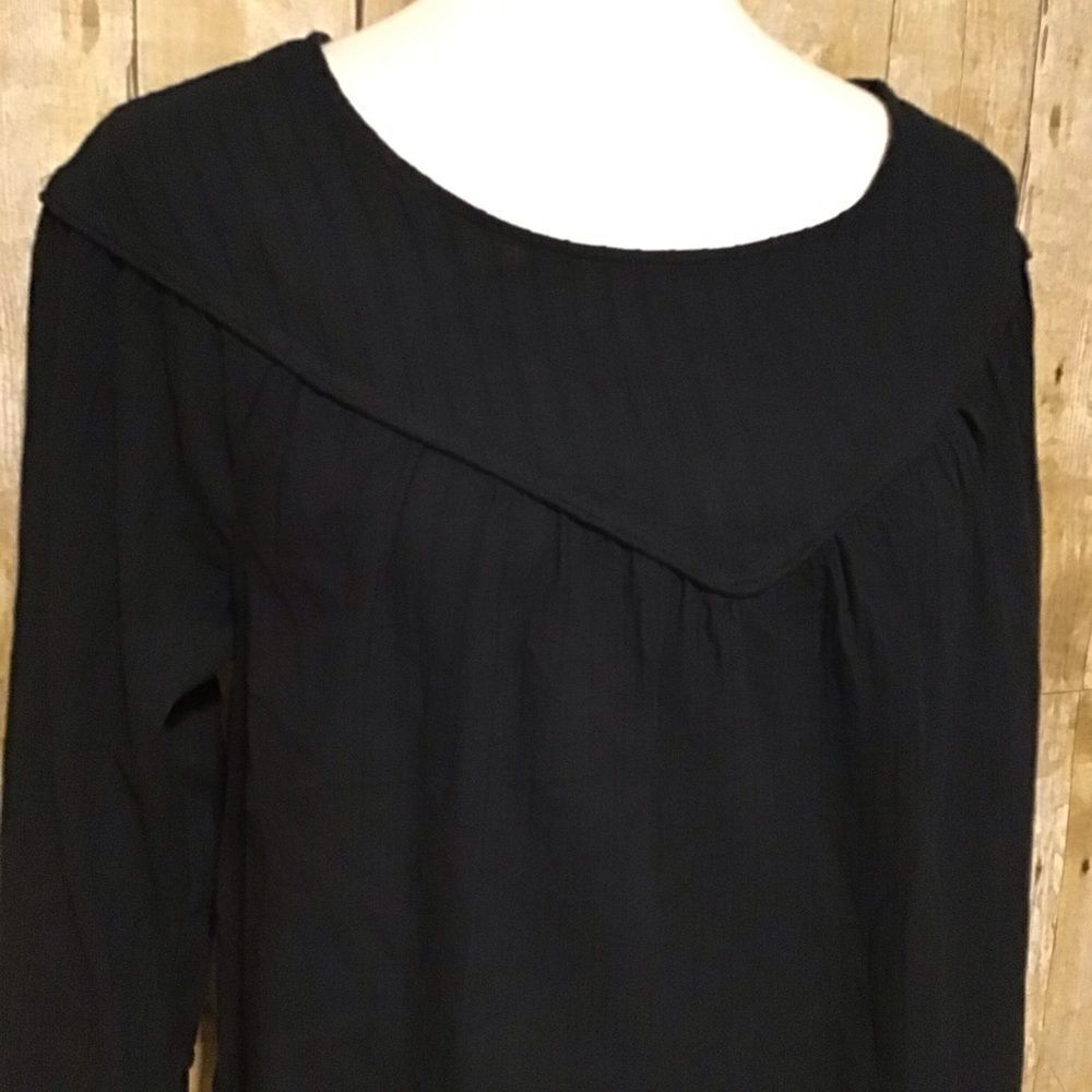 Universal Thread Black Peasant Boho Top M - Picture 2 of 8